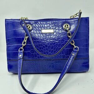Anne Klein Coast Is Clear Saddle Croc Shoulder Bag